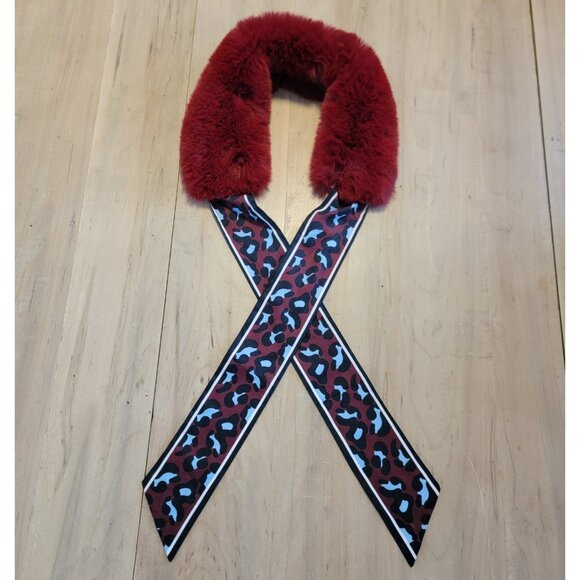 L&M Accessories - L&M Faux Fur Neck Warmer And‎ Animal Print Scarf